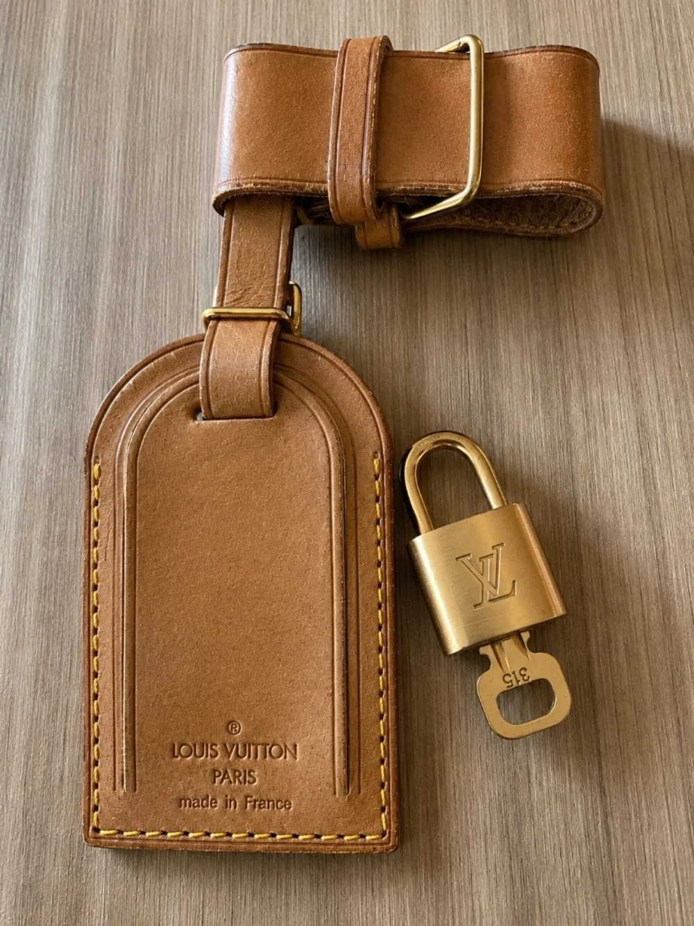 Louis Vuitton Padlock & Key Set #315 🔑 Authentic LV Brass Lock + Luggage Strap